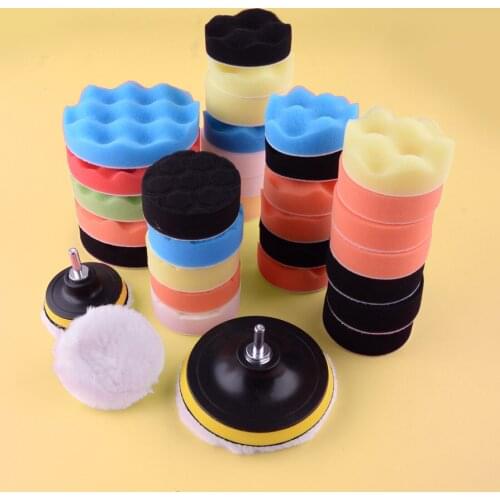 Car Buffing Pad Polishing Sponge Set Waxing Foam Polisher Drill Adapters Kit for Universal Vehicles Floor Leather Furniture Care
