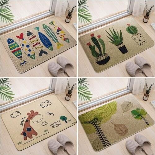 Anti-slip Doormat Cartoon Entrance Mat Absorbent Floor Area Rugs Washable Dustproof Hallway Kitchen Rug Durable Foot Pad