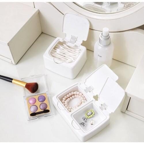 Button Desktop Storage Box Sorting Debris Box Hair Accessories Organizer Mini Jewelry Storage Box Kawaii Box Container Storage