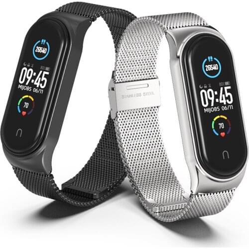 Watchbands mi band 5 Suitable for Xiaomi bracelet 3/4/5 strap 04 line 304 stainless steel metal wristband