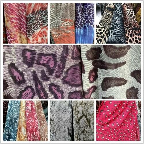 Leopard print chiffon fabric for scarf dress