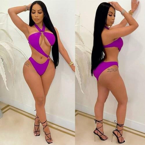 TNNAOFF Sexy Hollow Out Swimsuit Bodycon Bodysuit for Women 2021 Summer Fashion Beachwear Rompers One Piece Clubwear Outfits