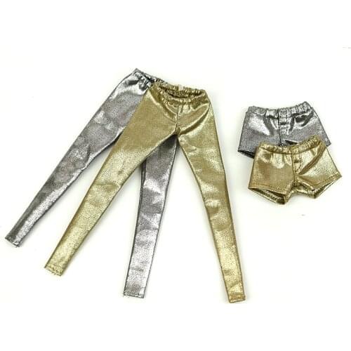 Golden or Silver Long Pants Shorts / Doll Accessories Download Clothes Outfit For 1/6 Barbie XINYI FR Doll Baby Toys for Girls