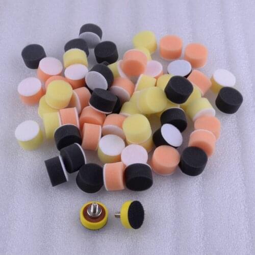 Universal Accessories 60pcs Car Polisher Mixed Sponge Buffing Polishing Pads & 2pcs 1" 25mm M6 Backer Plate