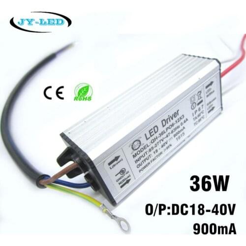 2pcs/lot 900mA LED Driver DC18-40v 18w 30w 36w Power Supply IP67 Waterproof Constant Current Driver For FloodLight