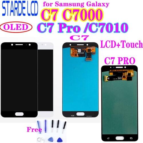 Super OLED LCD Screen for Samsung Galaxy C7 Pro C7010 LCD Display Touch Digitizer Assembly C7 C7000 LCD