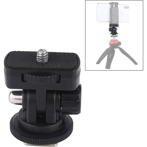 1/4 Inch Screw Thread Cold Shoe Tripod Mount Adapter With Phone Clamp Camera Stand Adapter Camera Accessories