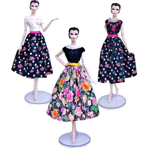 1/6 BJD Doll Clothes Floral Countryside Fashion Dresses For Barbie Clothes Princess Party Gown Outfits 11.5" Dolls Accessories