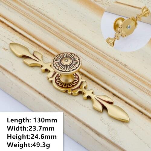 2 Pcs Brass Classic Solid-padded Shoes Cabinets Drawers Handles