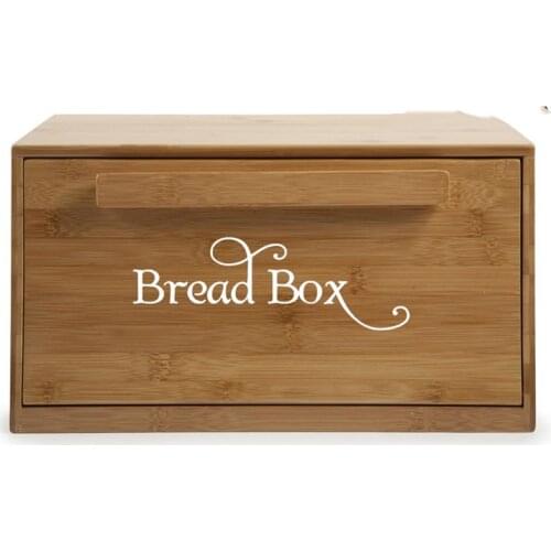 2Pcs Bread Box Bin Decal Sticker Kitchen Restaurant Breadbox Bread Bin Lable Vinyl Mural Wall Sticker Decal Home Decor