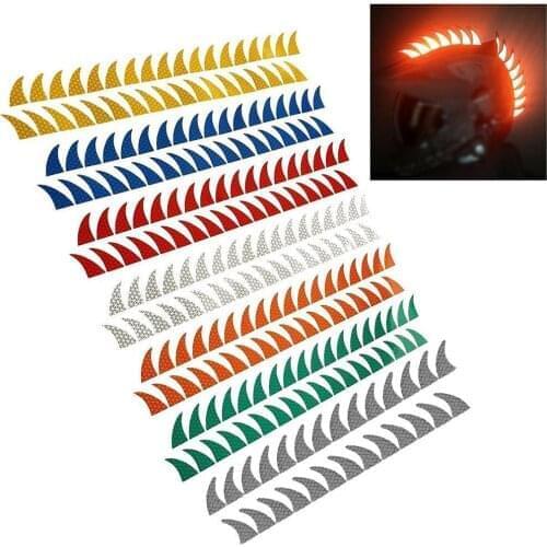 27pcs/Strip Reflective Decals Sticker For Rubber Helmet Mohawk Warhawk Spikes Motorcycle Decals 2.1x3.4 Cm