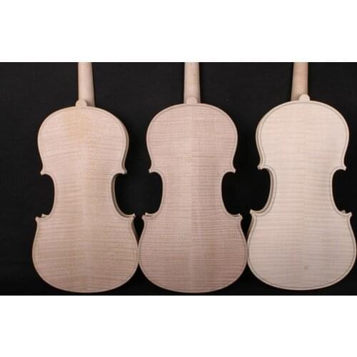 3pcs 4/4 violin unfinished handmade nice flame maple back Russian spruce top