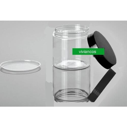 300pcs/lot 150g round clear color empty Plastic Cream mask PET bottle jars containers for cosmetic packaging skin care cream tin