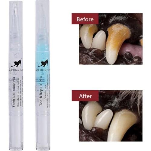 5ml/Pen 2/3Pcs Pet Teeth Cleaning Pen Pet Dog Teeth Whitening Pen Pet Dog Cats Teeth Cleaning Pen with Teeth Tool Universal