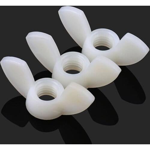 5pcs M4 M5 M6 M8 Plastic white nylon dish nut butterfly hand screw horn angle nuts
