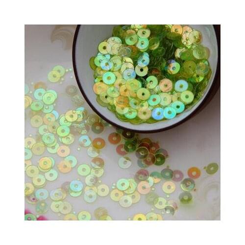 50g 5mm Loose Flat Round Sequins PVC Round Flake DIY Accessories Light Green Transparent New Arrival