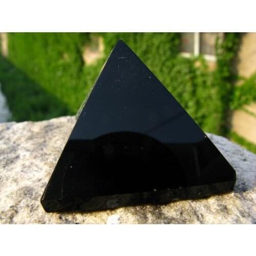 Promotion free shipping 3.8cm natural obsidian quartz crystal pyramid