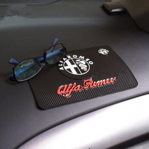 Car Styling PVC Pad Non-slip Protect Phone Glasses Mat Sticker for Alfa Romeo Logo for MITO Giulia GT Brera Spider 147