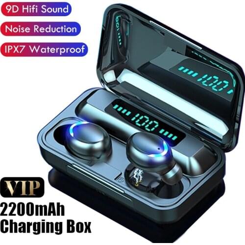 TWS Wireless Earphones Bluetooth 5.0 2200mAh Charging Case Mini Fingerprint Touch HiFI Stereo In-ear Earbuds Wireless Headphone