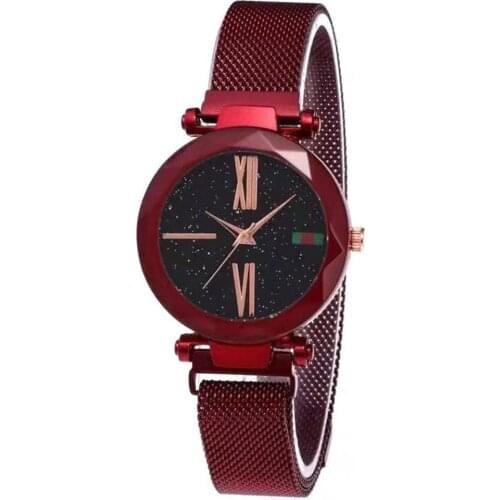 Luxury Rose Gold Women Watches Minimalism Starry Sky Magnet Buckle Fashion Casual Female Wristwatch Waterproof Roman Numeral