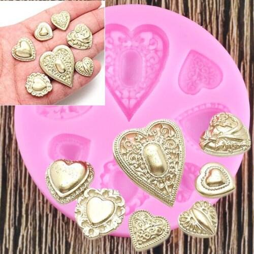 DIY Wedding Heart Shape Diamond Silicone Molds Gemstone Fondant Cake Decorating Tools Candy Clay Chocolate Moulds