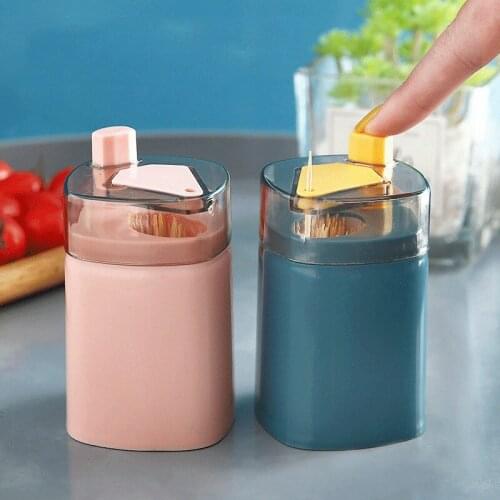 Home Creative Automatically Pops Up Toothpick Dispenser Home Living Room Dining Room Toothpick Storage Box for Toothpicks