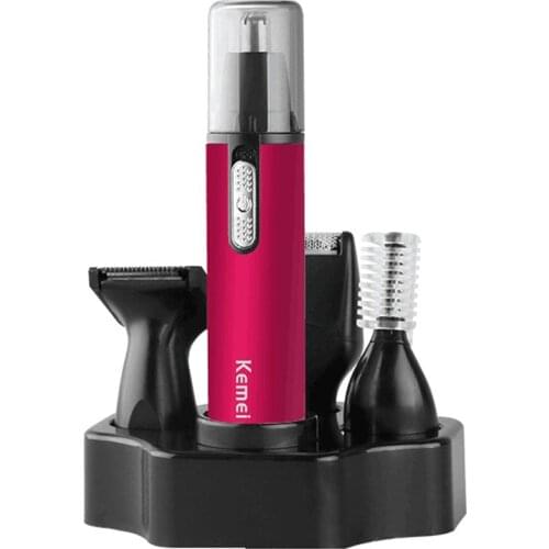 Kemei 4 in 1 electric nose trimmer beard shaver for nose & ear mens ear nose hair cutter women face care nose hair trimmer