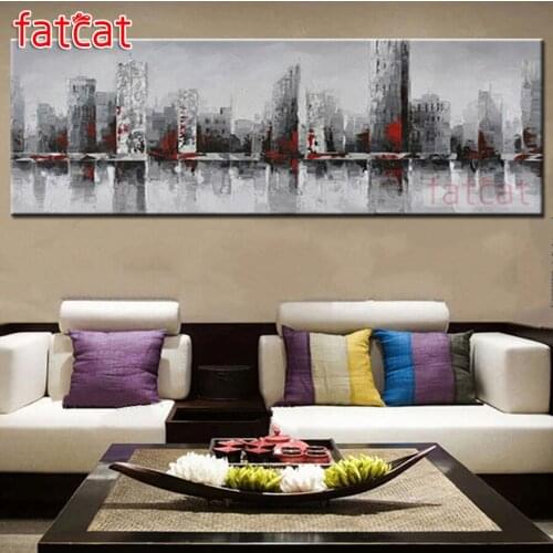 FATCAT Abstract retro city landscape large 5D Diy Daimond Painting Full Square Round Drill Rhinestone Embroidery Sale AE2718