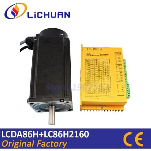 Hot Lichuan closed-loop stepper motor LCDA86H+LC86H2160 hybird servo closed loop 2-phase step motor driver 6A nema34 86mm 12Nm