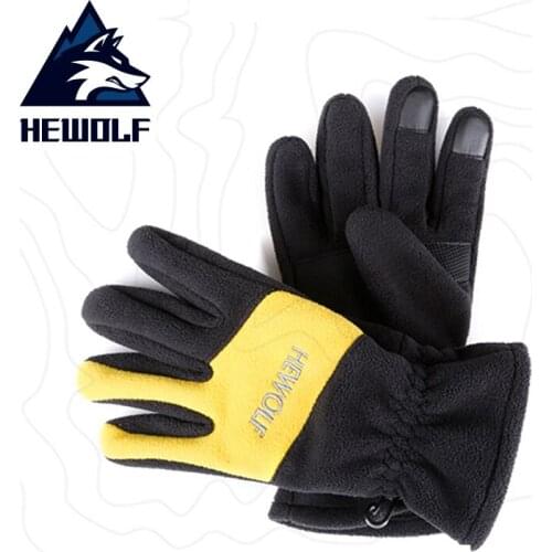 Hewolf Multifunctional Outdoor Hiking Gloves Winter Thermal Touch Screen Cycling Gloves Men Women Camping Fishing Windproof Glov