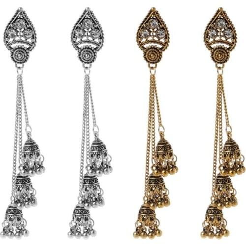 Tassel Jhumka Indian Ethnic Bollywood Long Chain Dangle Earrings Fashion Jewelry