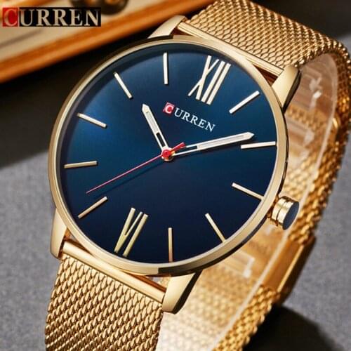 CURREN Top Brand Mens Watches Luxury Quartz Casual Watch Men Stainless Steel Mesh Clock relogio masculino 8238 Drop Shipping
