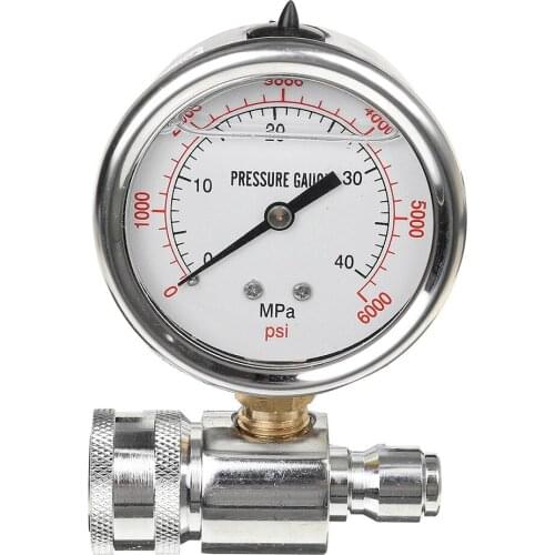 Stainless Steel Pressure Washer Pressure Gauge 6000PSI/40MPa 3/8in Fitting