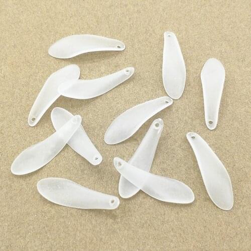 New arrival! 35x10mm 1000pcs Clear Frosted Leaf Beads for Handmade Necklace Earring DIY Parts,Jewelry Findings & Components