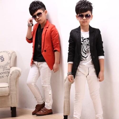 Boy blazer coat solid cotton gentleman style blazer jacket for 2-12years boys children kids causal outerwear clothes