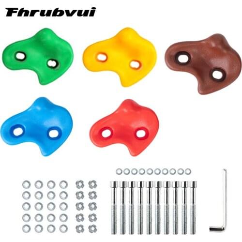 Kids Adult Climbing Wall Grips Climbing Rock Wall Stones Hand Feet Holds Grip Gymnastic Fitness Tool With Screws Outdoor Sports