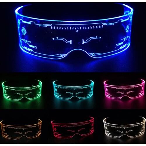 Fullcolor Glowing LED Glasses 7 Colors Luminous Glasses Glow Party Props Light Up Eyeglasses for Halloween Costume Nightclub