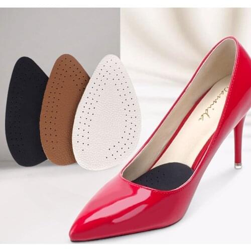 Half Code Pad Leather Forefoot Pads Soft High Heel Insoles Anti-Slip Foot Protection Pain Relief Women Shoes Insert Cushion