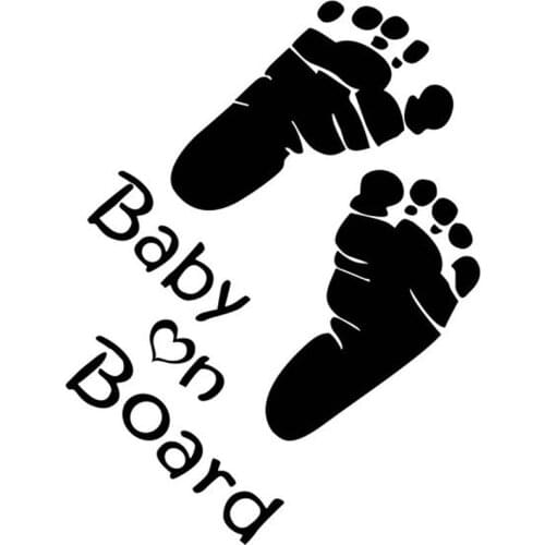 Popular Baby on Board Vinyl Car Warning Sticker Window Vehicle Motorcycle Baby Foot Sticker Decal Decor Auto Cover Baby Protect