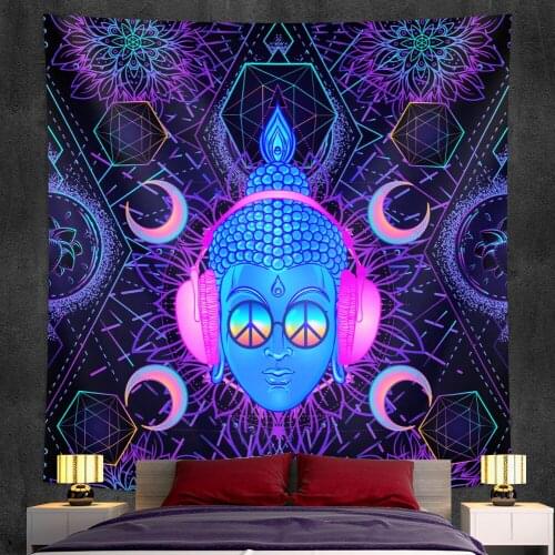 Psychedelic scene home decoration mushroom tapestry mandala wall decoration witchcraft hippie boho style decoration