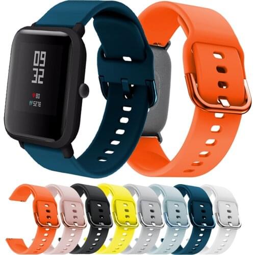 Silicone Soft Strap for Xiaomi Huami Amazfit Bip BIT Smart Watch Wearable Wrist Bracelet Amazfit GTS Watchband 20mm Strap