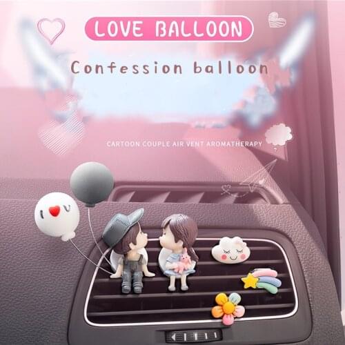 Cute couple doll car perfume car interior decoration car air freshener aroma diffuser for girls birthday gifts girlfriend gifts