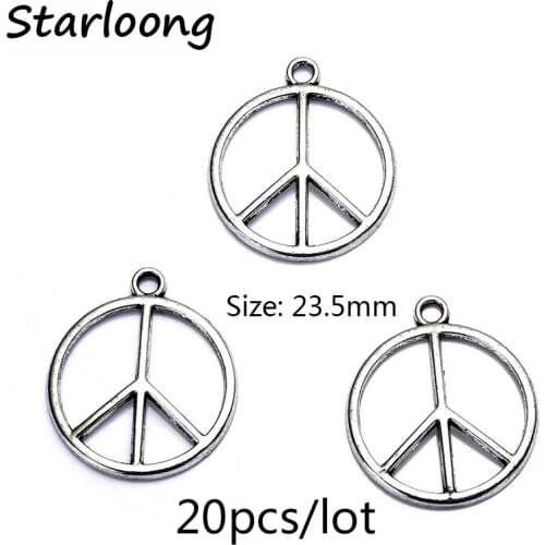 20pcs/lot zinc alloy antique vintage silver plated anti-war charm pendants for Bracelet Necklace DIY Jewelry Making
