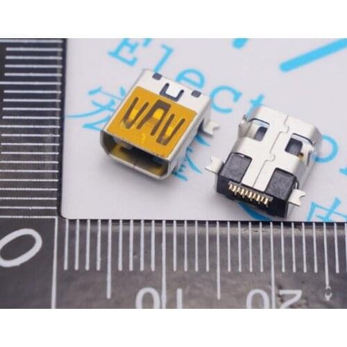 10pcs MINI USB 10P female socket patch female legs in mini 10PIN end plug Front DIP behind SMD