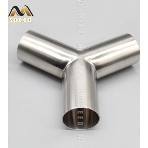 304 stainless steel sanitary grade Y type three-way welded pipe universal exhaust pipe welded muffler connection pipe fitting