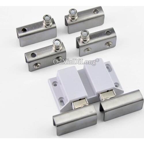 High Quality 4PCS Stainless Steel Glass Door Pivot Hinges Glass Cabinet Clamps Door Catches Install Up & Down For 5~8mm Glass