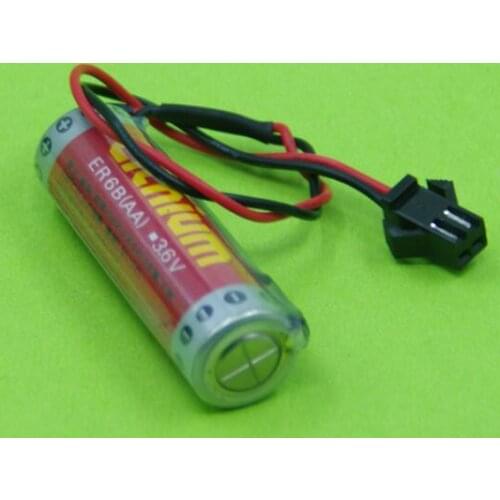 5PCS ER6B ER6 AA 3.6V FX1N/2N battery PLC lithium battery Diameter of 14.5MM * 50.5MM height With black plug ER6B(AA)