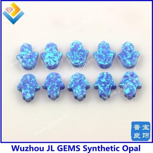 5pieces/lot)Free Shipping 8*10mm Synthetic High Quality Baby Blue opal hamsa Hand Shape Opal With Wholesale Price