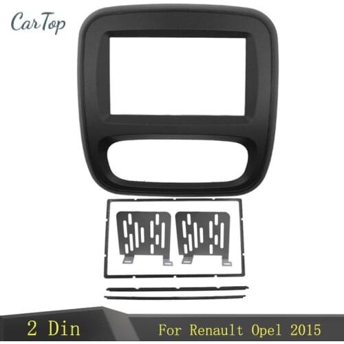 2Din Car Radio Fascia DVD Panel Dash Kit for Renault Trafic Opel Vivaro 2015 Up auto stereo installation Dashboard Panel