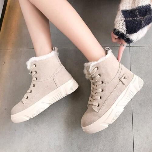 Winter Fashion Padded Boots Women Platform Ankle Boots High Top Chunky Shoes Female Sport Trainers Woman Plush Sneakers Women